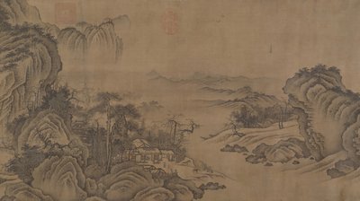 Buddhistiske templer midt i høstfjellene, 1300-tallet. av Unbekannt