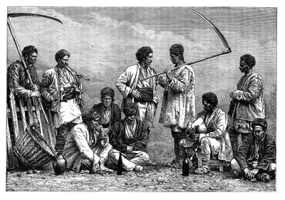 Bulgarske bønder, ca 1890 av Unbekannt