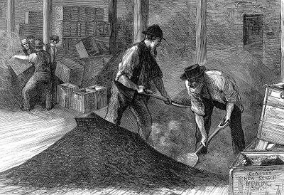Bulking te i varehusene til East & West India Dock Company, London, 1874 av Unbekannt