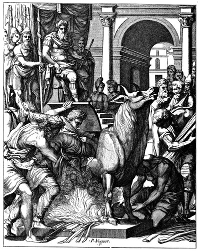 Bull of Phalaris, tyrann av Agrigentum, Sicilia, ca 570 f.Kr. 1500-tallet av Unbekannt