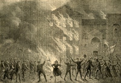 Brenning av Newgate, 1780, c1872. av Unbekannt