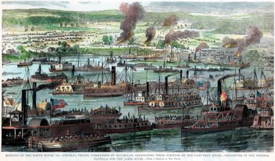 Brenning av Det hvite hus, Virginia, amerikansk borgerkrig, 26. juni 1862 av Unbekannt