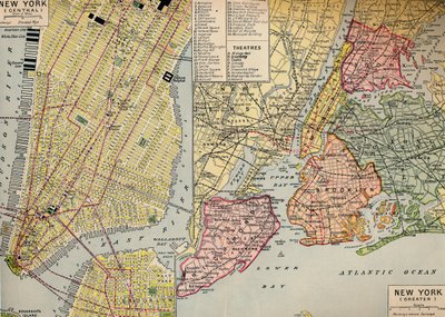 Business Center of New York ved Seaward End på Manhattan og omegn, ca 1930-tallet av Unbekannt