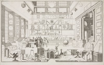 Cabinet de Geometrie de Mr LE CLERC - Forskningssentre Det fysiske laboratorium ved Academie des Sciences, Paris, ca 1700 av Unbekannt