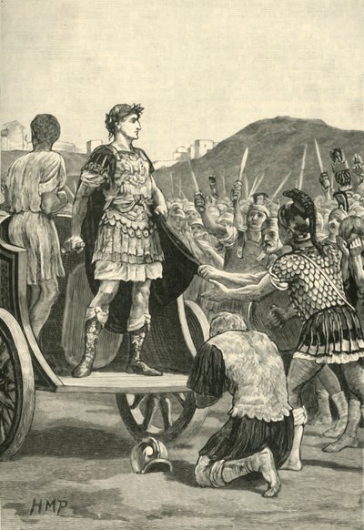 Caesar henvender seg til Malcontent Legions på Campus Martius, 1890. av Unbekannt