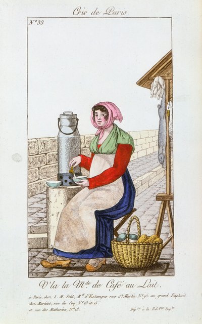 Cafe-au-lait-selger, 1826 av Unbekannt