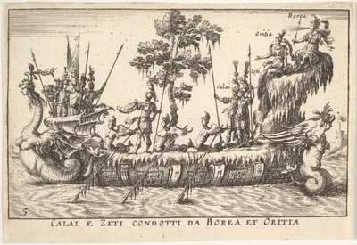 Calais og Zetes ledet av Boreas og Oreithyia Calais e Zeti condotti da Borea et Oritia, w..., 1664. av Unbekannt