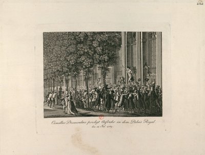 Camille Desmoulins i Palais Royal Gardens, ca. 1797-1800. av Unbekannt