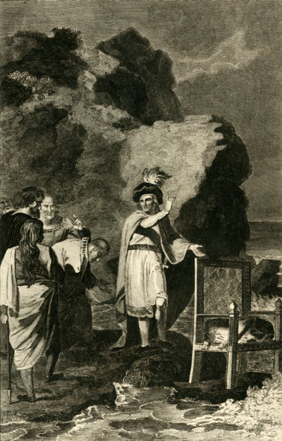 Knud Reproving His Courtiers, 1700-1900-tallet. av Unbekannt
