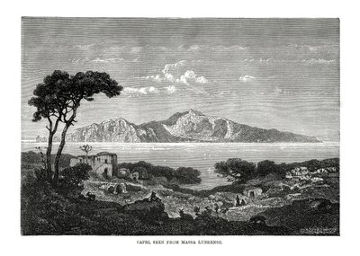 Capri sett fra Massa Lubrense, Italia, 1879 av Unbekannt