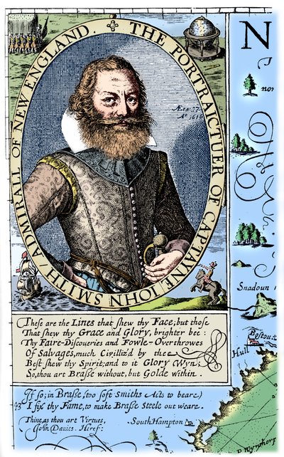 Kaptein John Smith, kolonist i Virginia, 1624, 1893. av Unbekannt