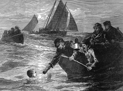 Kaptein Matthew Webb, den første mannen som svømte Den engelske kanal, 1875 av Unbekannt