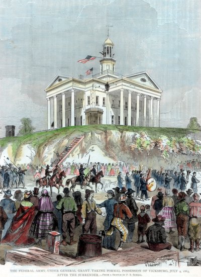 Erobringen av Vicksburg, Mississippi, av unionshæren, amerikansk borgerkrig, 4. juli 1863 av Unbekannt
