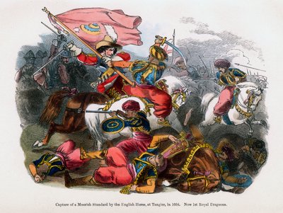 Fangst av en maurisk standard av den engelske hesten, i Tanger, 1664 av Unbekannt