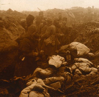 Fangede skyttergraver, Les Éparges, Nord-Frankrike, c1914-c1918. av Unbekannt