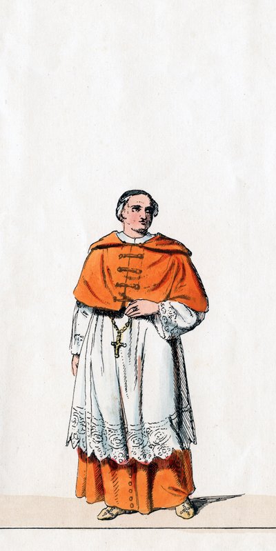 Kardinal Wolsey, kostymedesign for Shakespeares skuespill, Henry VIII, 1800-tallet av Unbekannt