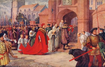 Kardinal Wolsey går muligens inn i Hampton Court Palace, 1917 av Unbekannt