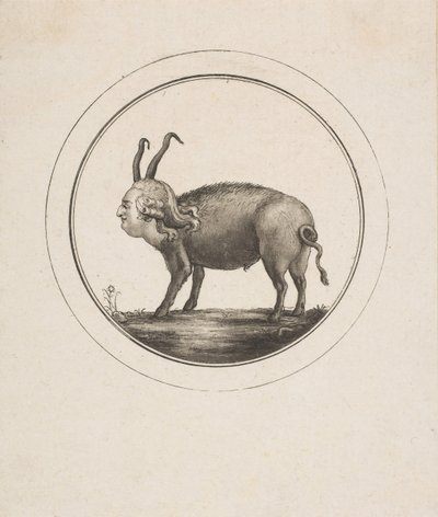 Karikatur som viser Louis XVI som en vær, 1700-tallet. av Unbekannt