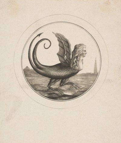 Karikatur som viser Marie Antoinette som en drage, 1700-tallet. av Unbekannt
