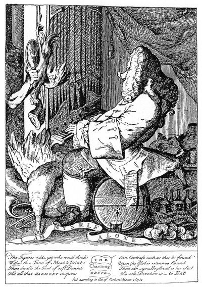 Karikatur av George Frideric Handel 1685-1759, 1754 av Unbekannt