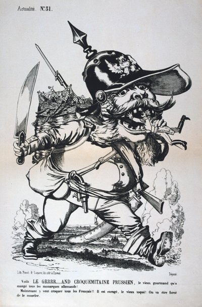 Karikatur av Wilhelm I av Preussen, fransk-prøyssisk krig, 1870-1871. av Unbekannt