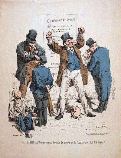 Karikatur av eierne, Paris Commune, 1871. av Unbekannt
