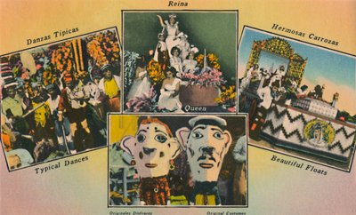 Karneval. Karnevalssesongen i Barranquilla er kjent langs den karibiske kysten, c1940-tallet av Unbekannt