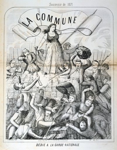 Tegneserie dedikert til nasjonalgarden, Paris kommune, 1871 av Unbekannt