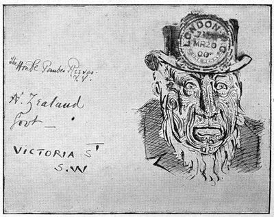 Tegneserie som viser Boer-leder Paul Kruger som en maori, 1900 av Unbekannt