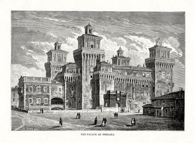Estense Castle, Ferrara, Italia, 1879 av Unbekannt
