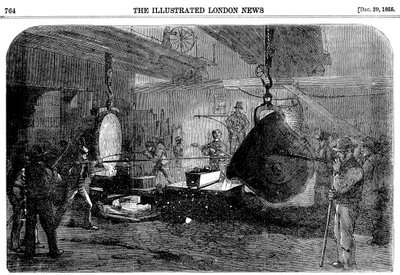 Støping av en mørtel ved Grissells Regents Canal Ironworks, City Road, London, 1855 av Unbekannt