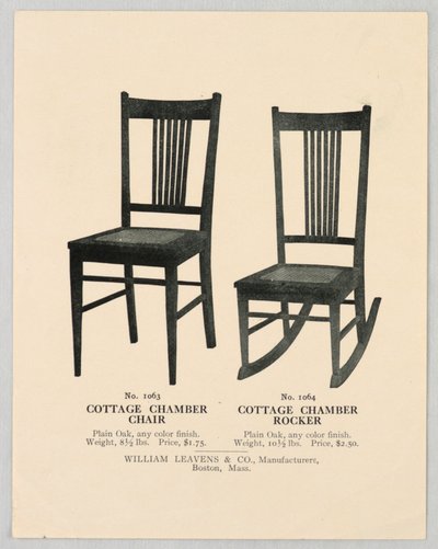 Katalogillustrasjon, design for stoler, 1904–05 av Unbekannt