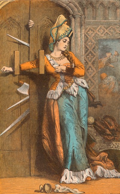 Catherine Douglas Barring the Door, 1400-tallet, c1910 av Unbekannt