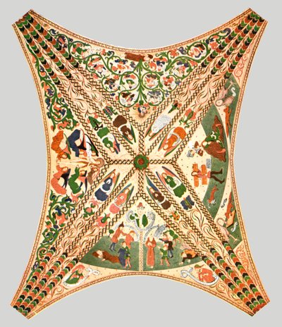 Takdekorasjon i Floda kirke, Flodafors, Södermanlands län, Sverige, 1928. av Unbekannt