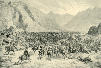 Anklagen for Punjab-kavaleriet i den andre aksjonen nær Charasia, 24. april 1880, 1901. av Unbekannt