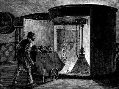 Lader en masovn ved Govan Iron Works, Skottland, c1885 av Unbekannt