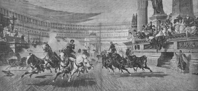 Vogn-racing på Circus Massimus i Roma, 1800-tallet av Unbekannt