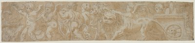 Chariot Drawn by Lions with Amorini recto Partial Architectural Study verso, første halvdel av 1500-tallet. av Unbekannt