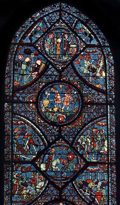 Charlemagne-vinduet, katedralen i Chartres, Frankrike, c1225 av Unbekannt