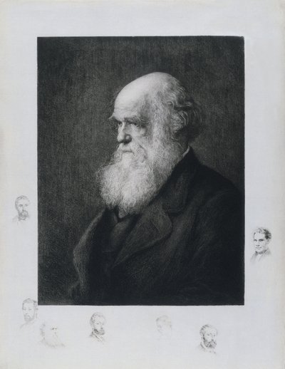 Charles Darwin, engelsk naturforsker, ca 1860-tallet av Unbekannt