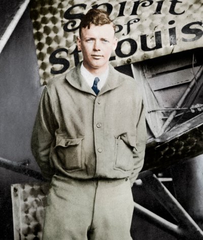 Charles Lindbergh, rekordslående flyger, 1927 av Unbekannt