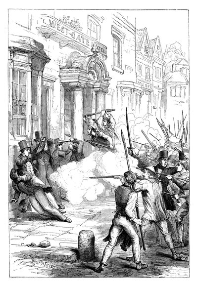 Chartistopptøyer i Newport, Monmouthshire, 1839 c1895 av Unbekannt