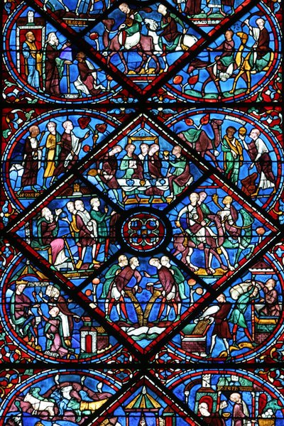 Chartres katedral: glassmalerier Chartres Frankrike av Unbekannt