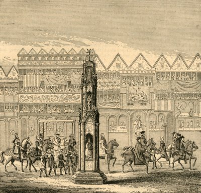 Cheapside Cross, slik det dukket opp i 1547, 1897. av Unbekannt