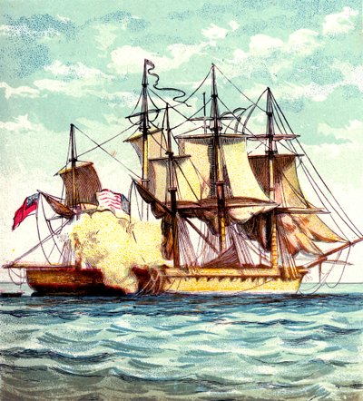 Chesapeake og Shannon, 1812 c1850-årene av Unbekannt