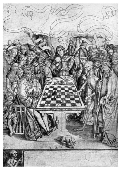 Sjakk: Death checkmating a king, c1400 1956 av Unbekannt