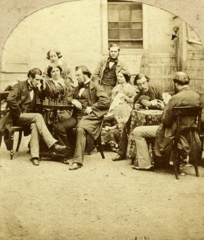Sjakk og kort, c1850-tallet av Unbekannt