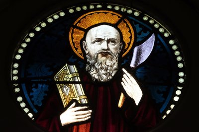 Chijmes. Glassmaleri. Saint Bartolomeus. Singapore av Unbekannt
