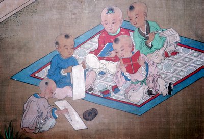 Barn i lek, japansk maleri, 1700-tallet av Unbekannt