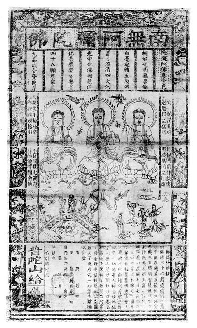 Kinesisk buddhistisk bønneark, 1926 av Unbekannt